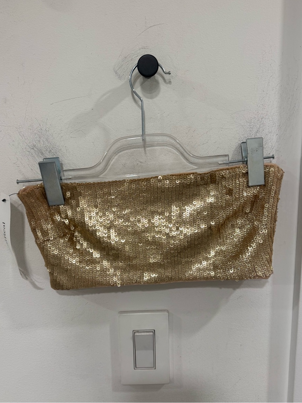 Gold Sequin Strapless Bandeau